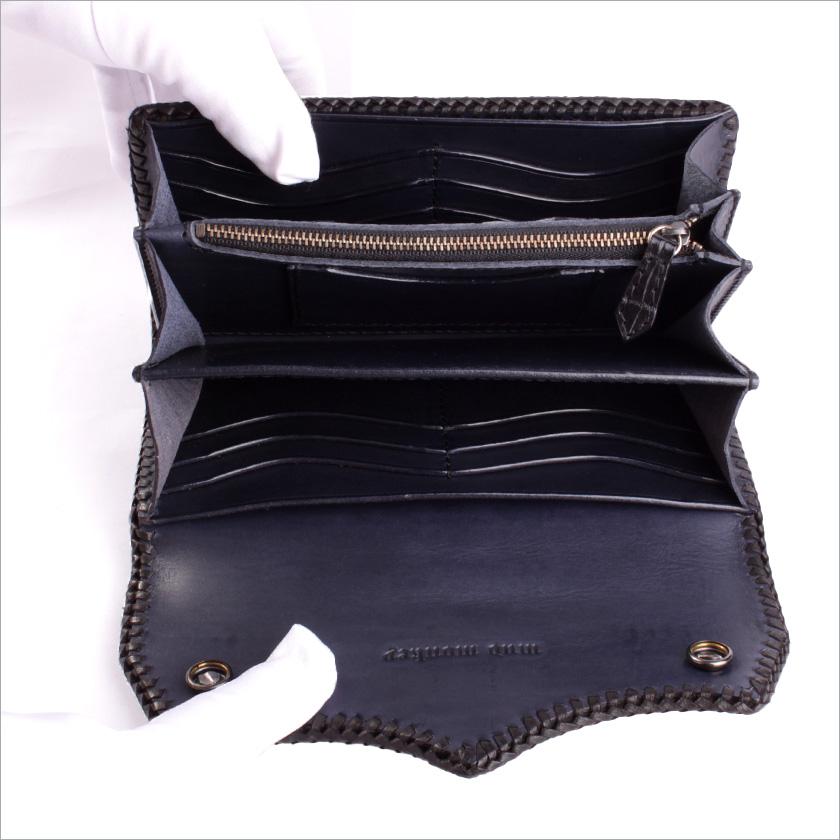 クロコダイル 長財布 背面ホーンバック・ブラック/コンチョLilyGothicクリスタルW CLAW |  | 12