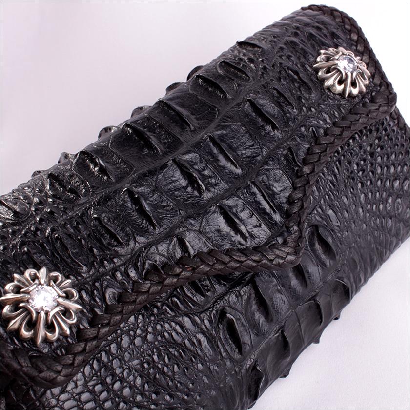 クロコダイル 長財布 背面ホーンバック・ブラック/コンチョLilyGothicクリスタルW CLAW |  | 04