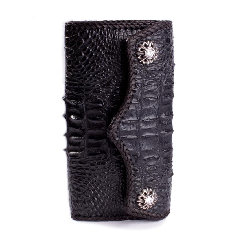 クロコダイル 長財布 背面ホーンバック・ブラック/コンチョLilyGothicクリスタルW CLAW |  | 08