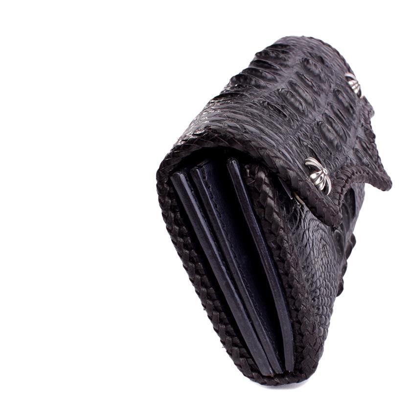 クロコダイル 長財布 背面ホーンバック・ブラック/コンチョクロスW CLAW |  | 06