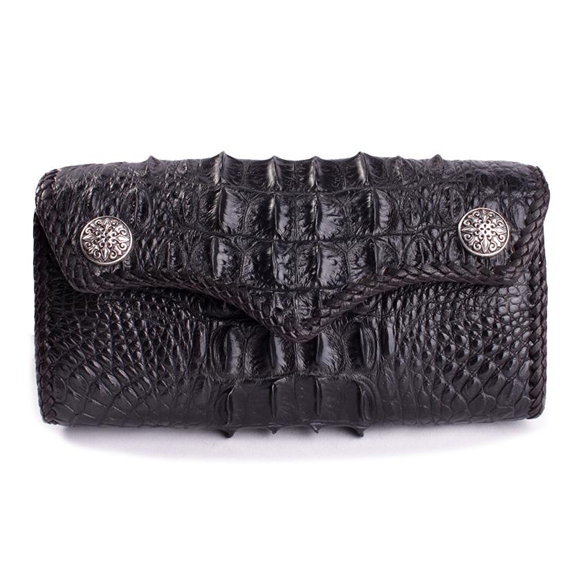 クロコダイル 長財布 背面ホーンバック・ブラック/コンチョトライバルW CLAW | 