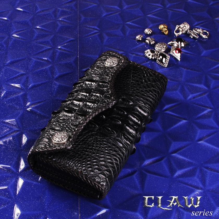 クロコダイル 長財布 背面ホーンバック・ブラック/コンチョトライバルW CLAW |  | 01