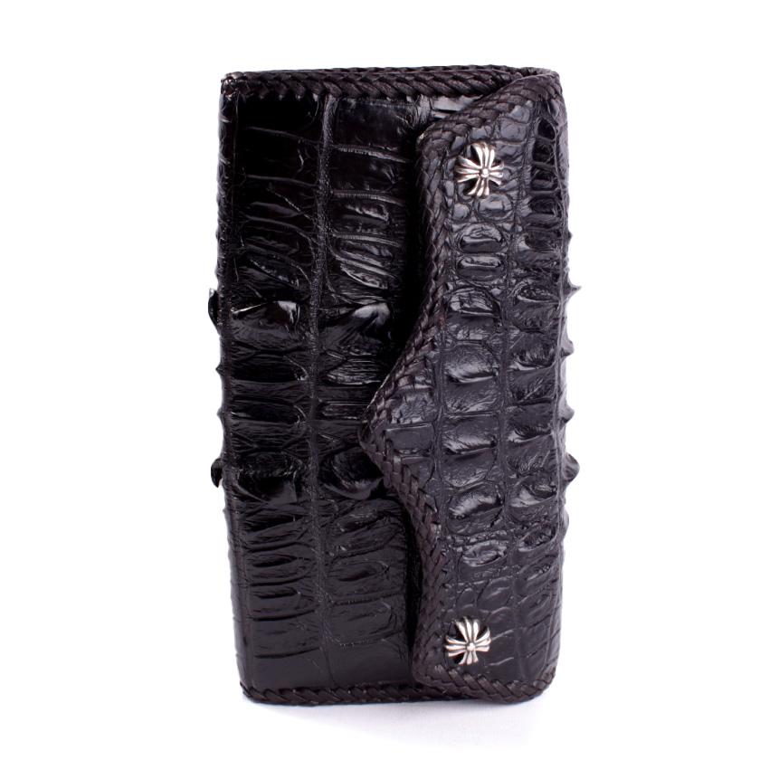 クロコダイル 長財布 背面ホーンバック・ブラック/コンチョクロスW CLAW |  | 08