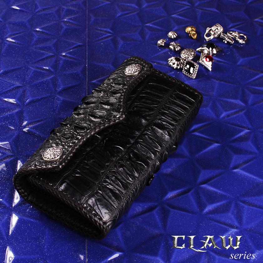 クロコダイル 長財布 背面ホーンバック・ブラック/コンチョトライバルW CLAW |  | 01