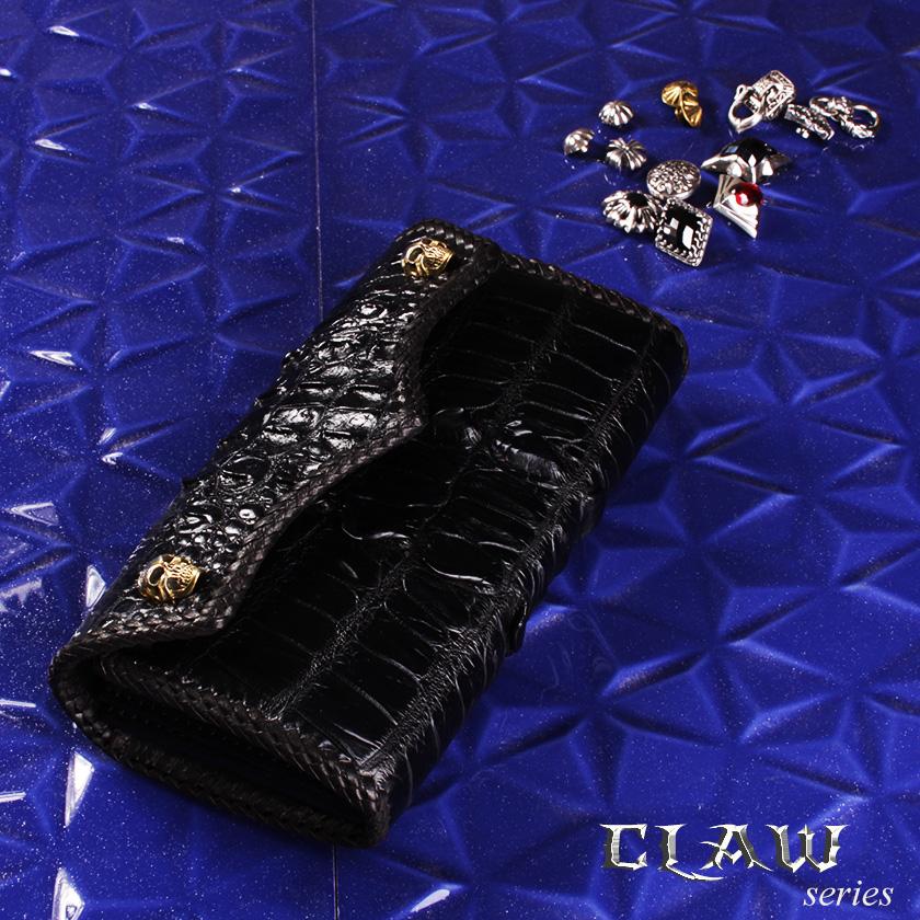 クロコダイル 長財布 背面ホーンバック・ブラック/コンチョリアルスカルW CLAW |  | 01