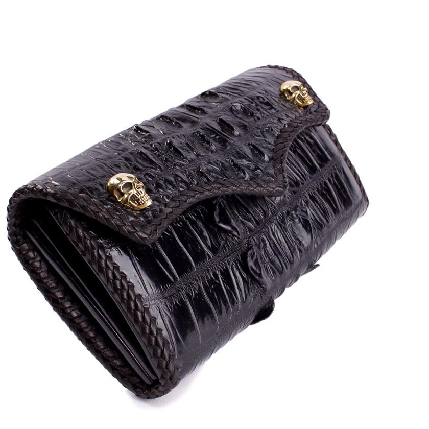 クロコダイル 長財布 背面ホーンバック・ブラック/コンチョリアルスカルW CLAW |  | 03