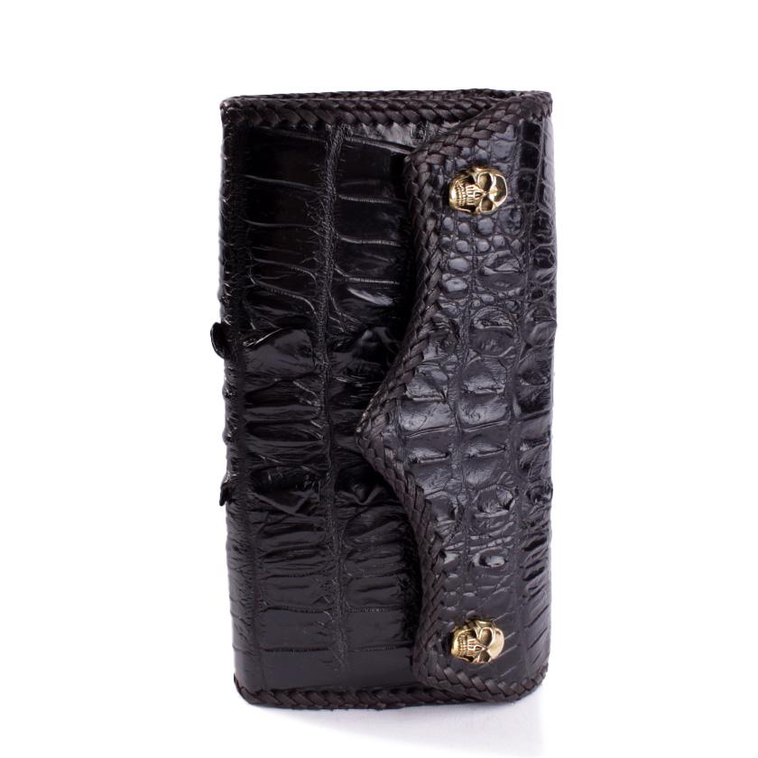 クロコダイル 長財布 背面ホーンバック・ブラック/コンチョリアルスカルW CLAW |  | 08