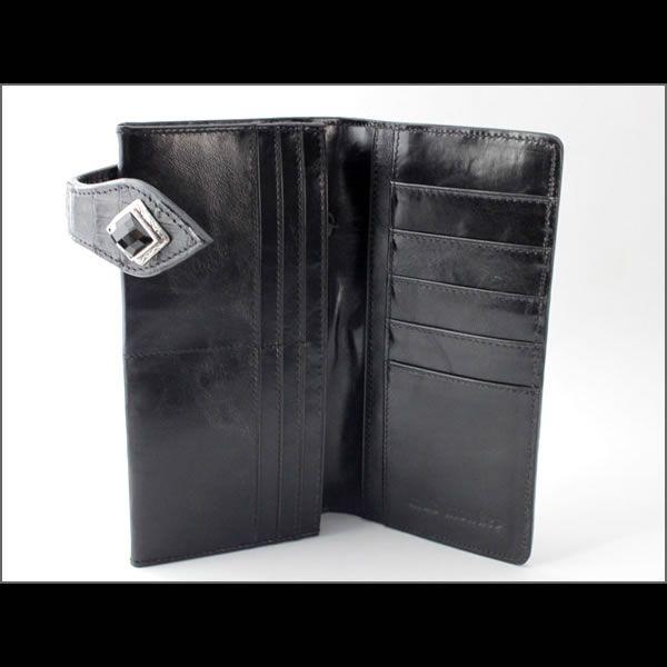 ワニ革カイマン長財布・クラウン 黒シルバー925コンチョ/オニキス メンズ |  | 04