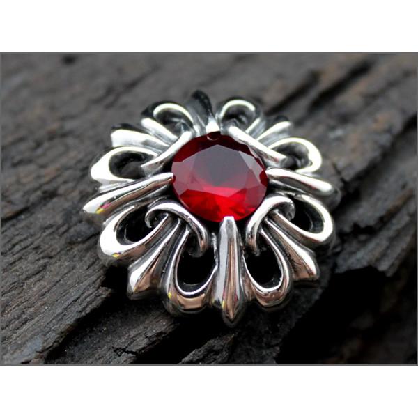 コンチョ ボタン/ネジ式/ジルコニアCZ・ユリゴシック/レザークラフト/バイカーズウォレット/コンチョシルバー925 |  | 03