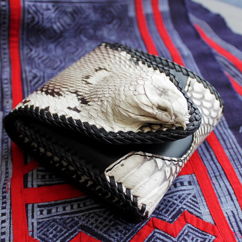 コブラ頭付き三つ折り財布・ バイカーズウォレット・サドルブラック/インナーコブラ |  | 07