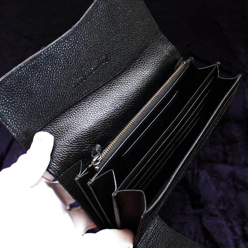 パイソンマットブラック・コンチョ付き長財布/バックカット腹側/カード収納20枚/Desire |  | 11