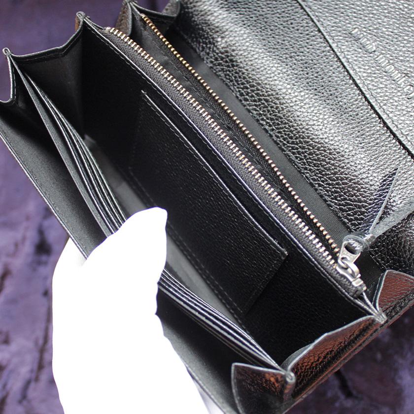 パイソンマットブラック・コンチョ付き長財布/バックカット腹側/カード収納20枚/Desire |  | 12