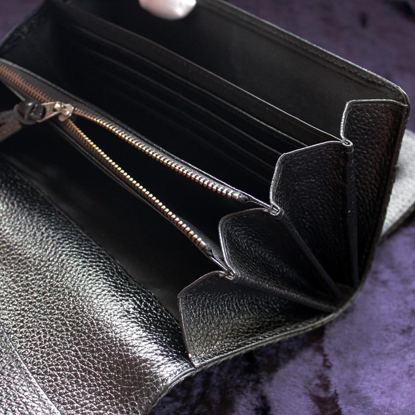 パイソンマットブラック・コンチョ付き長財布/バックカット腹側/カード収納20枚/Desire |  | 13