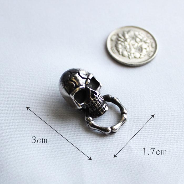 ウォレットチェーン ドロップハンドル /シルバー925/スカル/レザー