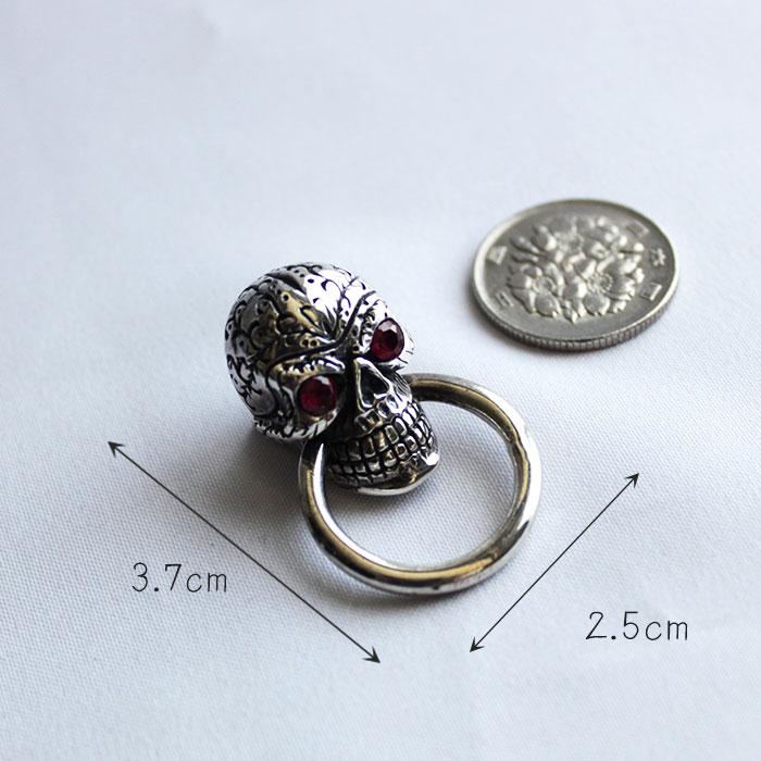 ウォレットチェーン ドロップハンドル /シルバー925/スカル・オリエンタルCZ/レザークラフト/バイカーズウォレット |  | 03