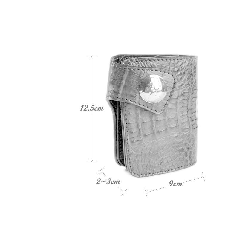 二つ折り財布 ワニ革カイマンブラウン ショートウォレット/コンチョコイン バイカーズウォレット |  | 03