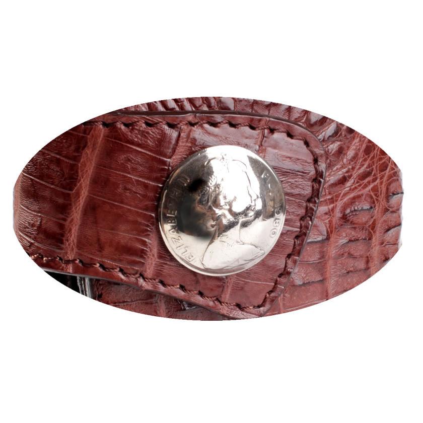 二つ折り財布 ワニ革カイマンブラウン ショートウォレット/コンチョコイン バイカーズウォレット |  | 04