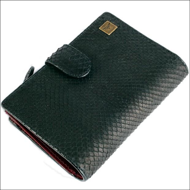 パイソン二つ折り財布・マットブラック/L字ファスナーコインケース/ベロ付 |  | 01