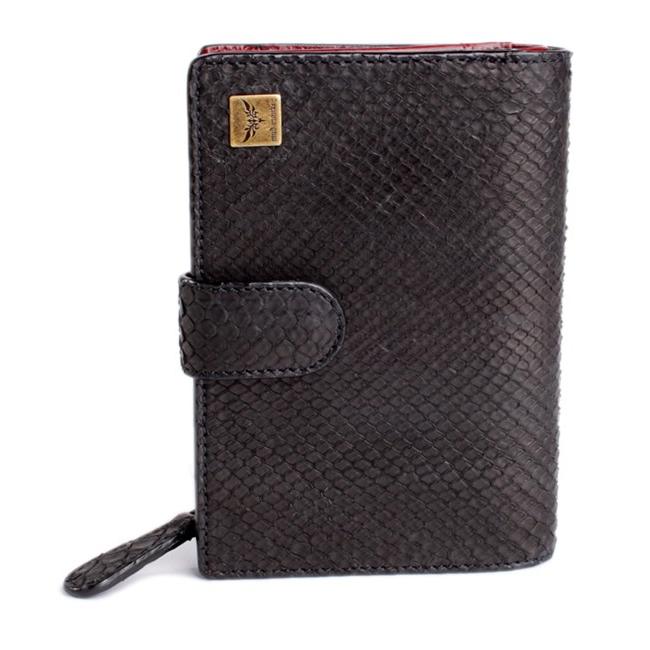 パイソン二つ折り財布・マットブラック/L字ファスナーコインケース/ベロ付 |  | 04