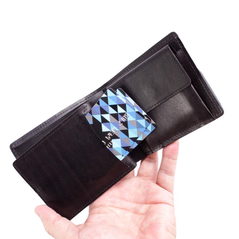 未使用　レザークラフト工房エクサルティファクト　ネイビー　クロコ　折り財布 未使用 レザークラフト工房エクサルティファクト ネイビー