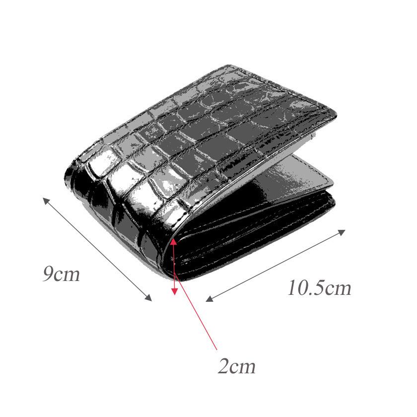 二つ折り財布 / クロコダイル財布 ブラウン /イタリアンレザー ブラック FUSION |  | 10