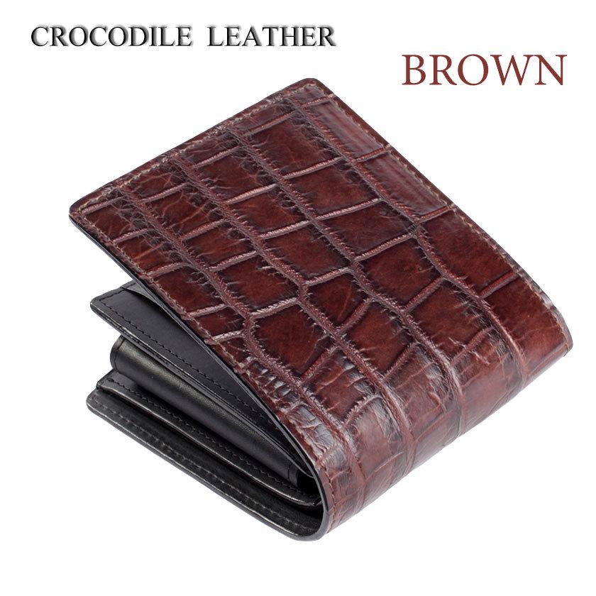 二つ折り財布 / クロコダイル財布 ブラウン /イタリアンレザー ブラック FUSION |  | 02