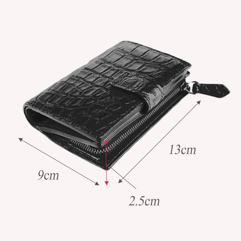 L字ファスナー二つ折りミドル財布 / クロコダイル財布 ブラウン/イタリアンレザー ブラック FUSION |  | 10