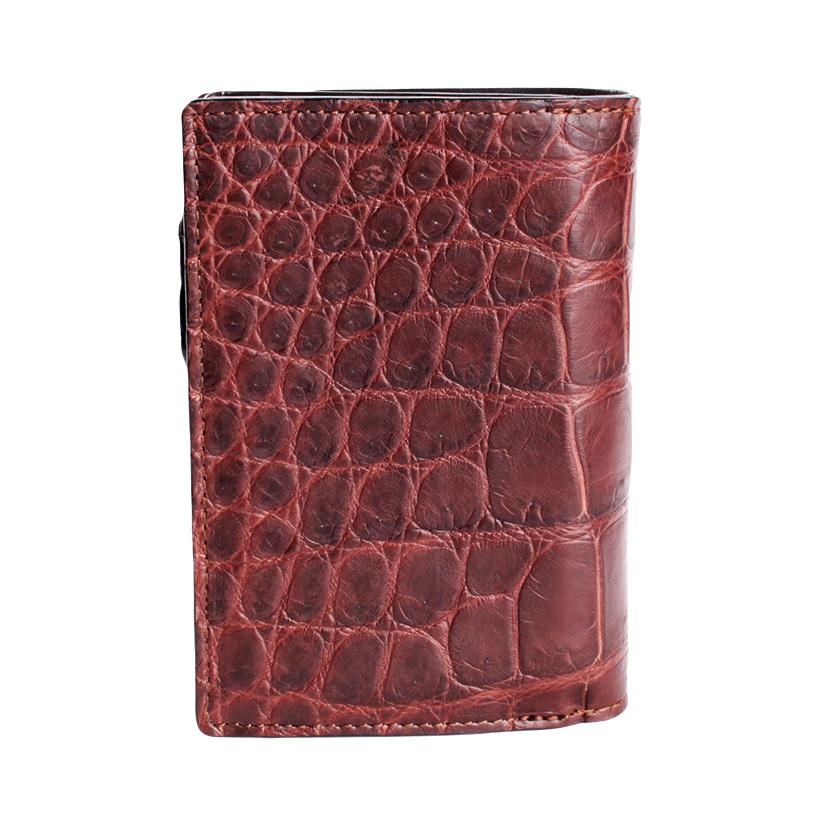 L字ファスナー二つ折りミドル財布 / クロコダイル財布 ブラウン/イタリアンレザー ブラック FUSION |  | 02