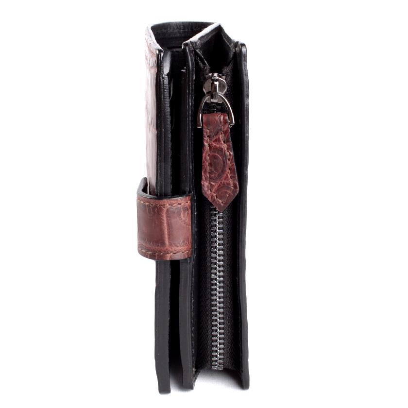 L字ファスナー二つ折りミドル財布 / クロコダイル財布 ブラウン/イタリアンレザー ブラック FUSION |  | 03