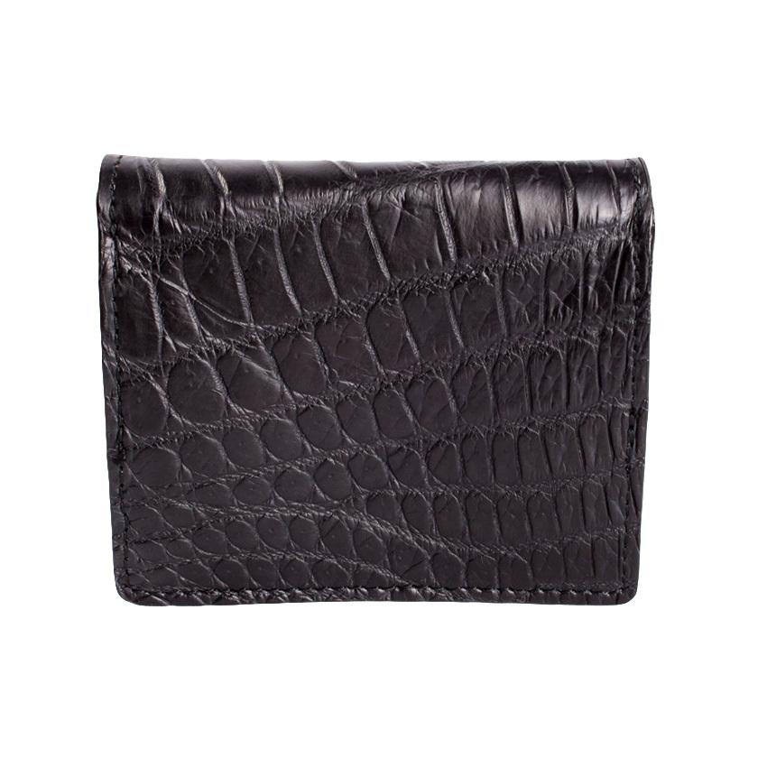 ミニ財布 小さい財布 ミニウォレット 三つ折り財布 / クロコダイル財布 ブラック /イタリアンレザー ネイビー FUSION |  | 02