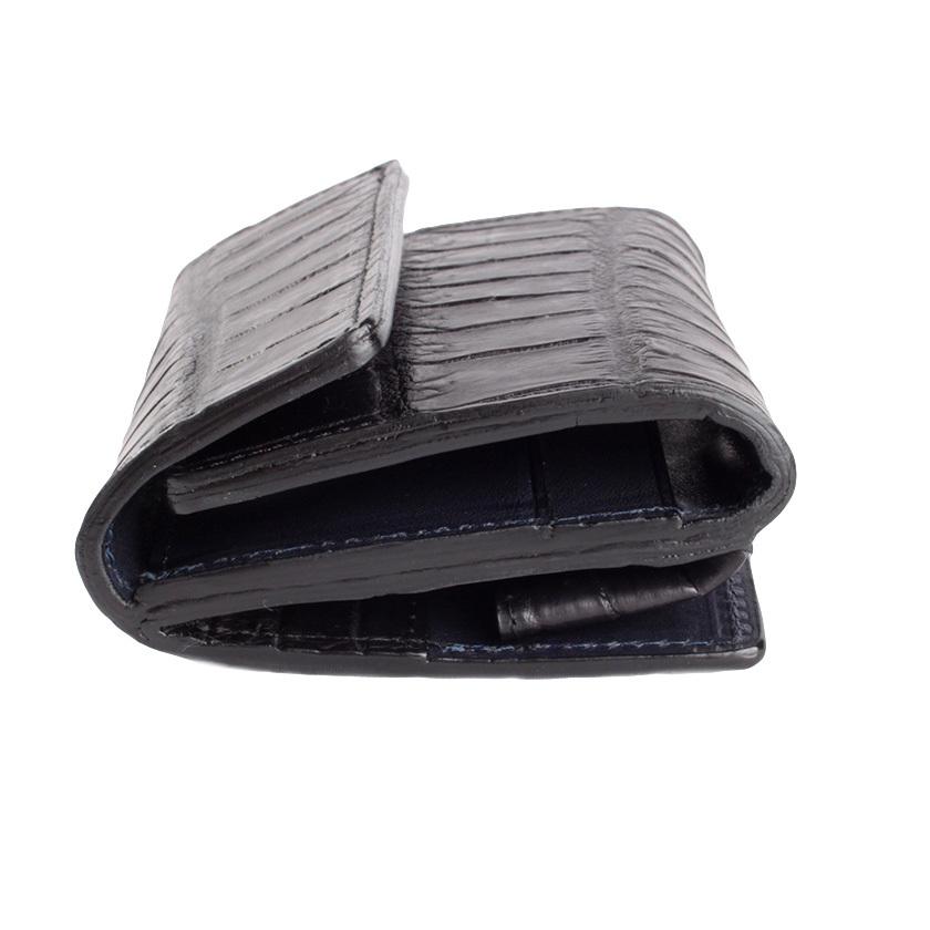 ミニ財布 小さい財布 ミニウォレット 三つ折り財布 / クロコダイル財布 ブラック /イタリアンレザー ネイビー FUSION |  | 04