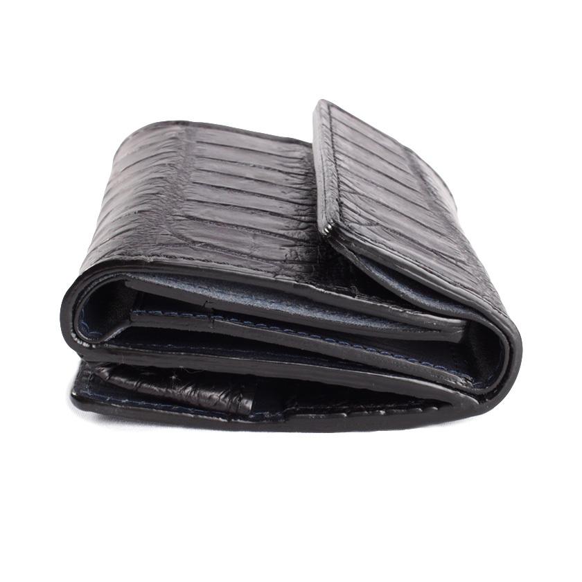 ミニ財布 小さい財布 ミニウォレット 三つ折り財布 / クロコダイル財布 ブラック /イタリアンレザー ネイビー FUSION |  | 05