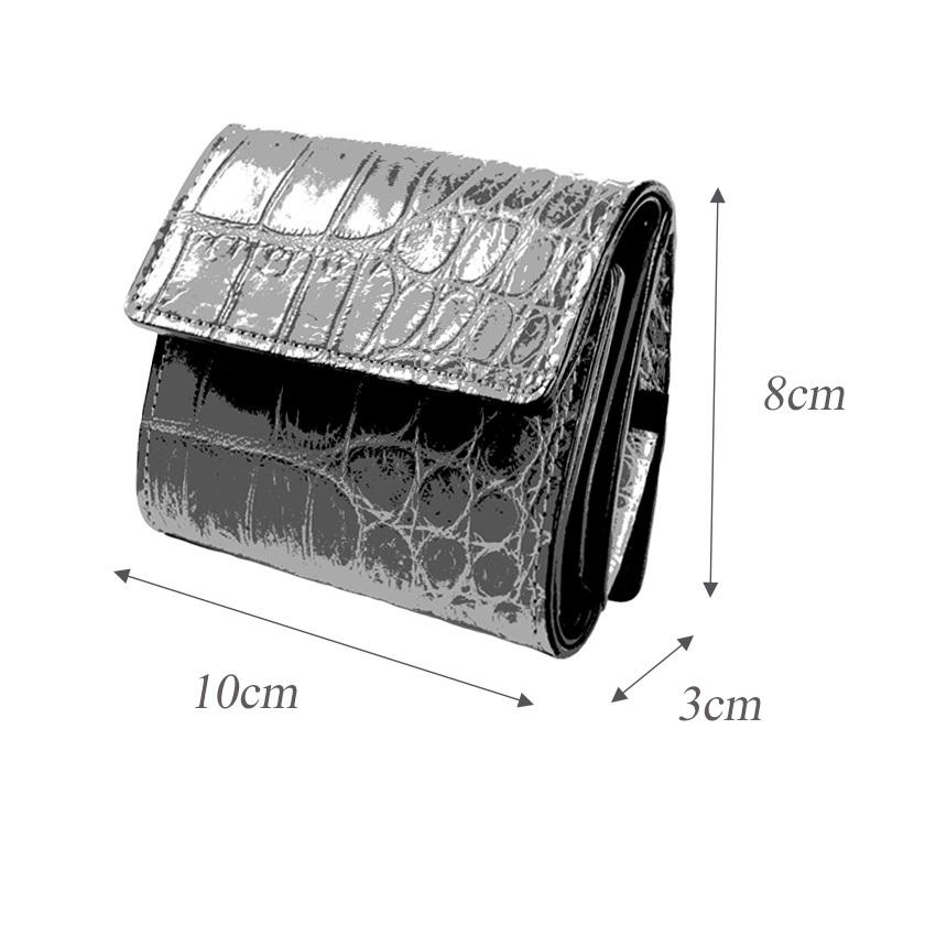 ミニ財布 小さい財布 ミニウォレット 三つ折り財布 / クロコダイル財布 ブラック /イタリアンレザー ネイビー FUSION |  | 09
