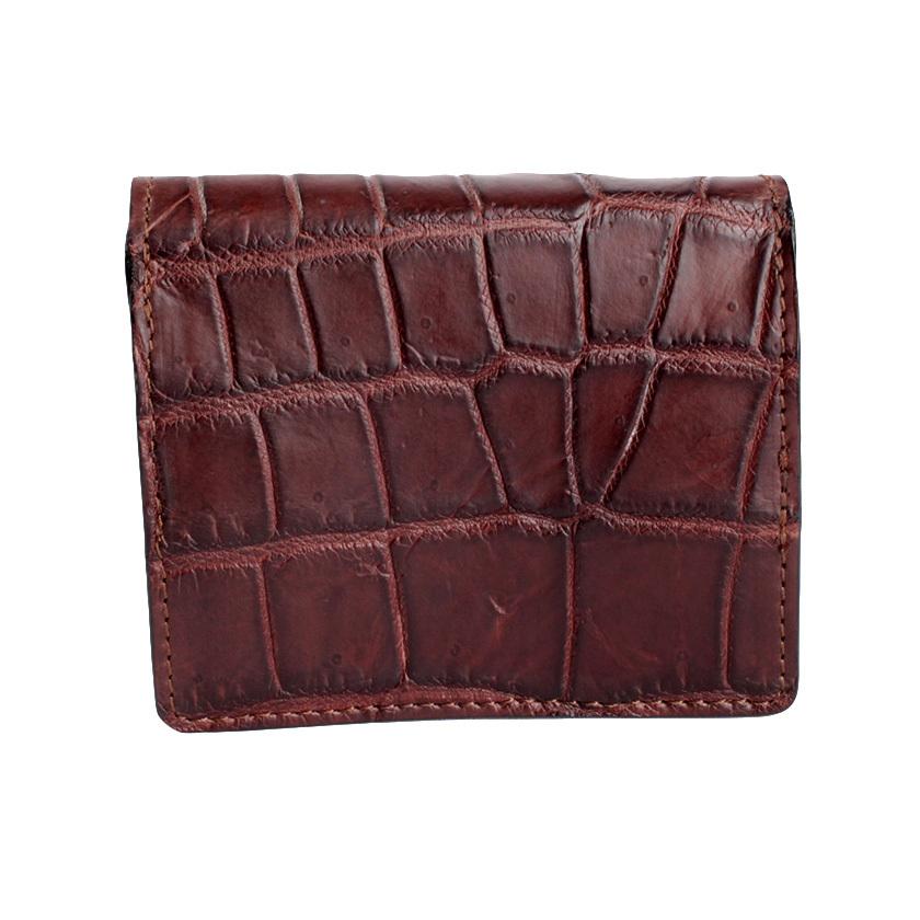 ミニ財布 小さい財布 ミニウォレット 三つ折り財布 / クロコダイル財布 ブラウン /イタリアンレザー ブラック FUSION |  | 02