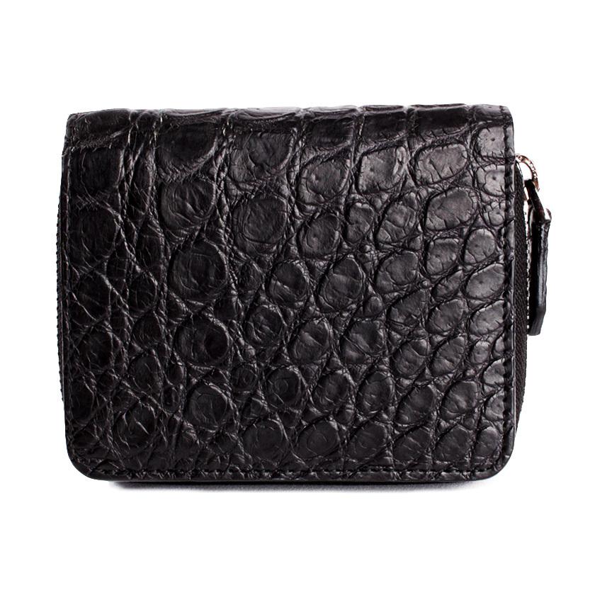 ラウンドファスナー二つ折り財布 / クロコダイル財布 ブラック /イタリアンレザー ネイビー FUSION | 