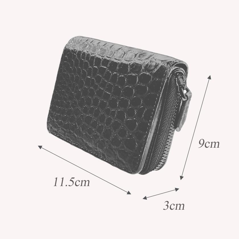 ラウンドファスナー二つ折り財布 / クロコダイル財布 ブラック