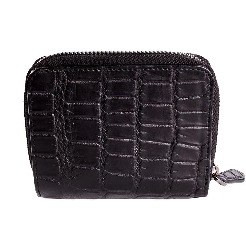 ラウンドファスナー二つ折り財布 / クロコダイル財布 ブラック