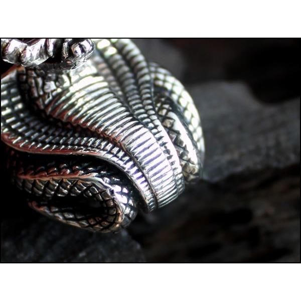 バイカーズウォレットウォレットチェーン  ドロップハンドル/マッドコブラヘッド・シルバー925 |  | 03