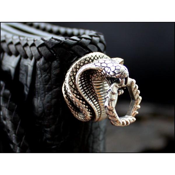 バイカーズウォレットウォレットチェーン  ドロップハンドル/マッドコブラヘッド・シルバー925 |  | 05