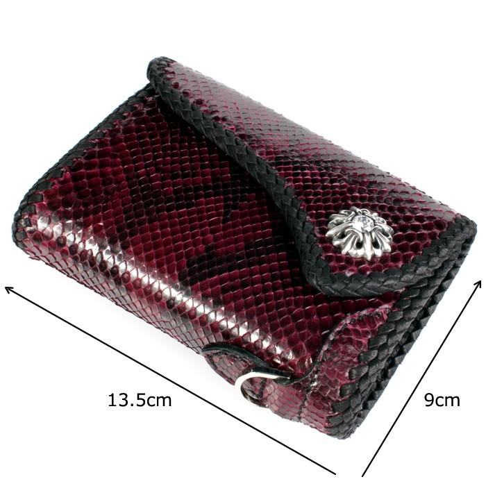 バイカーズウォレット パイソン ハーフ 三つ折り財布 ボルドーパープル/INSIDE サドルBlack |  | 03