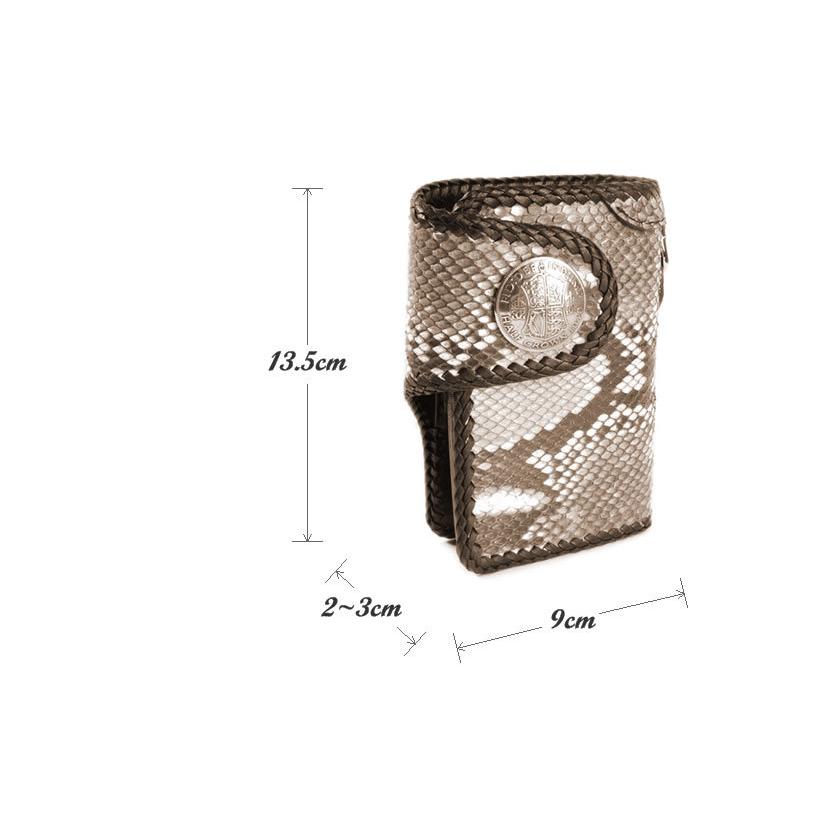 ミドルウォレット 二つ折り財布 パイソンナチュラル/コンチョビンテージコイン/INSIDEサドルBlack バイカーズウォレット |  | 03