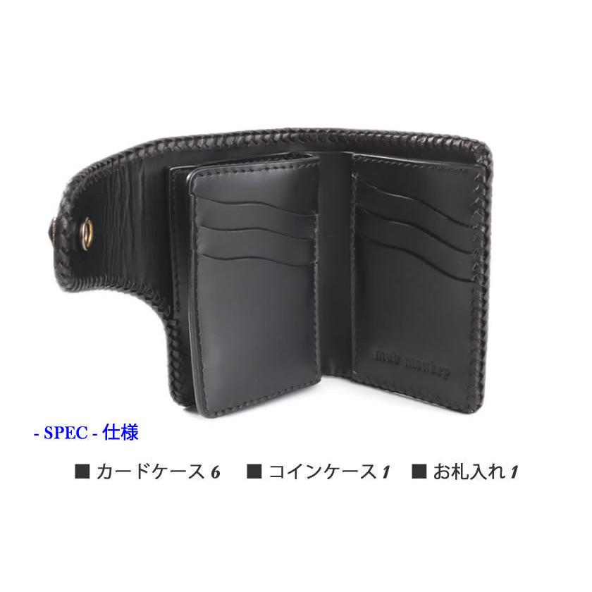 ミドルウォレット 二つ折り財布 エイ革/スティングレイポリッシュ/コンチョビンテージコイン/INSIDEサドルBlack |  | 06