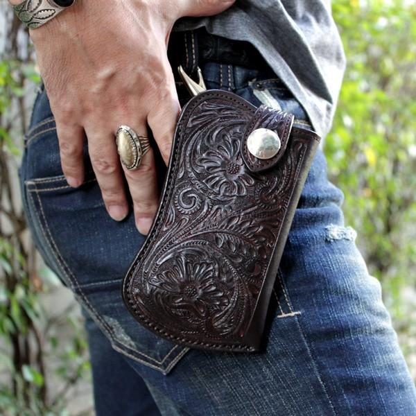 廃盤売り切り/iphoneXSケース カービングレザー茶・ポーチ/iphone8/iphone7/ギャラクシーs7 対応 |  | 06