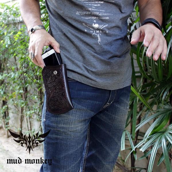 廃盤売り切り/iphoneXSケース カービングレザー茶・ポーチ/iphone8/iphone7/ギャラクシーs7 対応 |  | 09