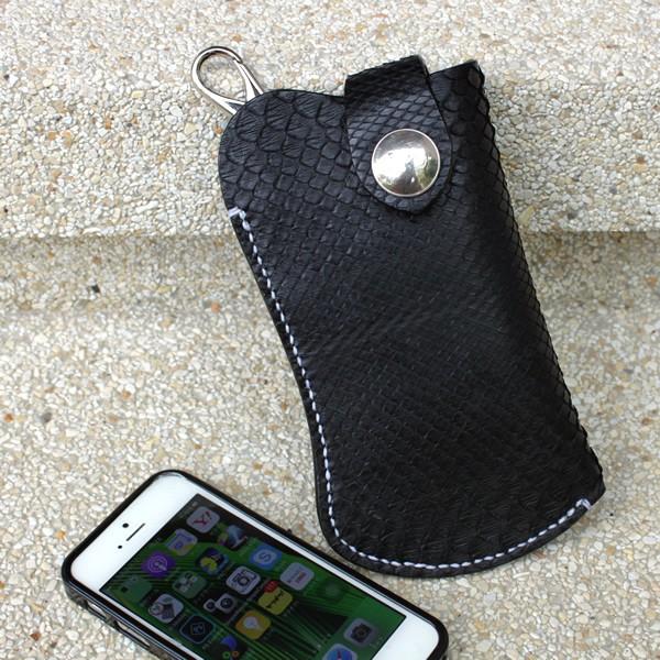 iphoneXSケース パイソンレザー/ブラック・ポーチ/iphone8/iphone7/ギャラクシーs7 対応 |  | 01