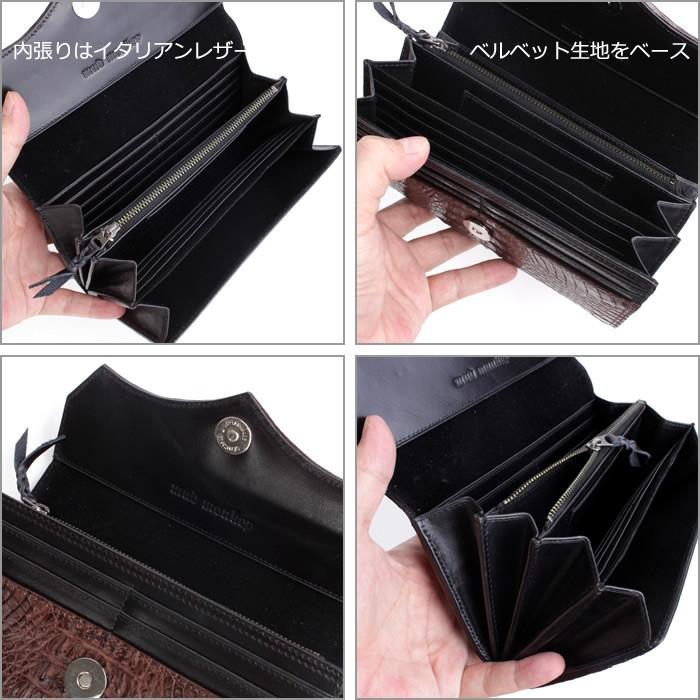 ワニ革カイマン長財布・クラウン茶・Wステッチ/ジャバラタイプ/カード収納28枚 メンズ |  | 03