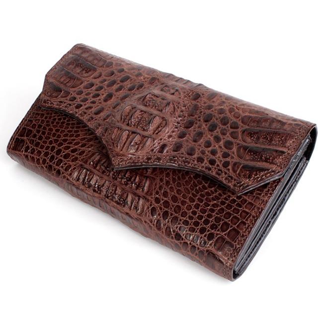 ワニ革カイマン長財布・クラウン茶・Wステッチ/ジャバラタイプ/カード収納28枚 メンズ |  | 05