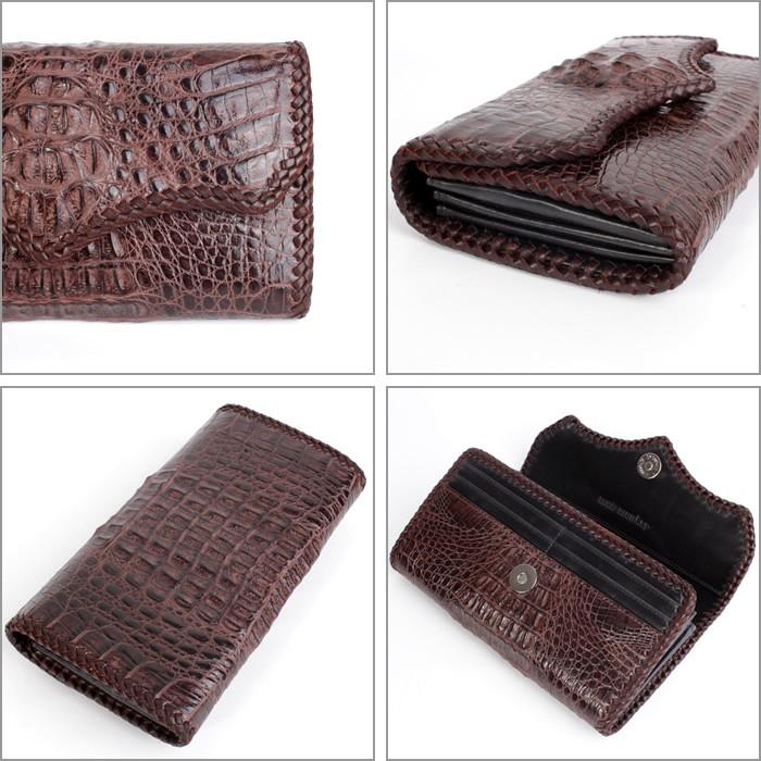 ワニ革カイマン長財布・クラウン茶/ジャバラタイプ/カード収納28枚 メンズ |  | 02
