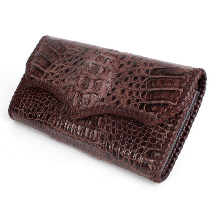 ワニ革カイマン長財布・クラウン茶/ジャバラタイプ/カード収納28枚 メンズ |  | 05