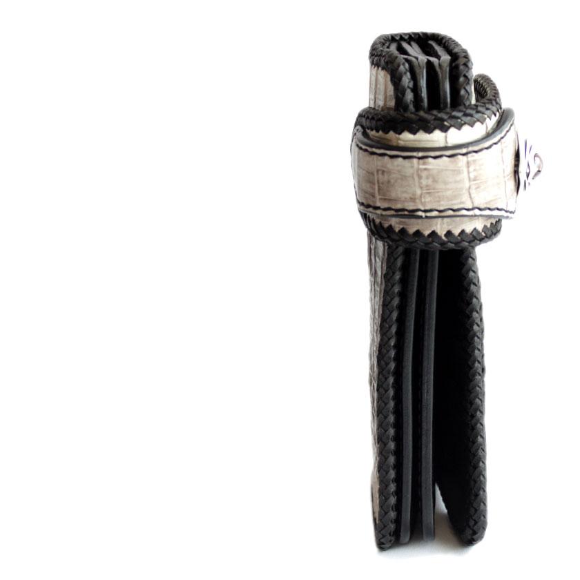 カイマンクラウン ワニ革 長財布 バイカーズウォレット/レッドアイシルバー925コンチョ RIDERS |  | 07